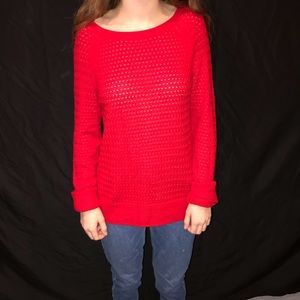 American Eagle Outfitters Red cable knit sweater